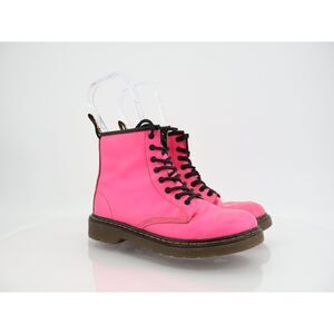 Dr Doc Martens Girls 1460 J Boots Size 3 Hot Pink Lace Up Combat Shoe